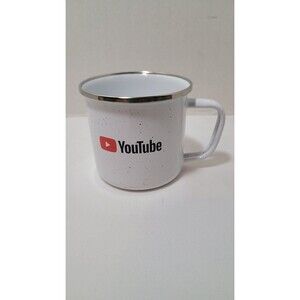 Speckled White Enamel Coffee Mug 13 oz Whitney Camping Stainless Steel Rim NEW